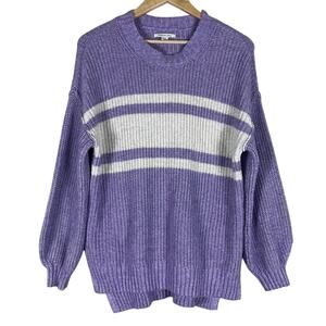 American Eagle Oversized Sweater Womens S Purple Knit Cozy Grandmacore Slouchy